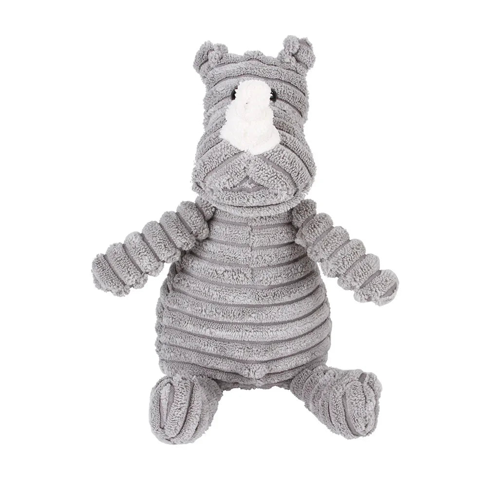Plüsch-Hundespielzeug Tierform – Nashorn, weich & robust