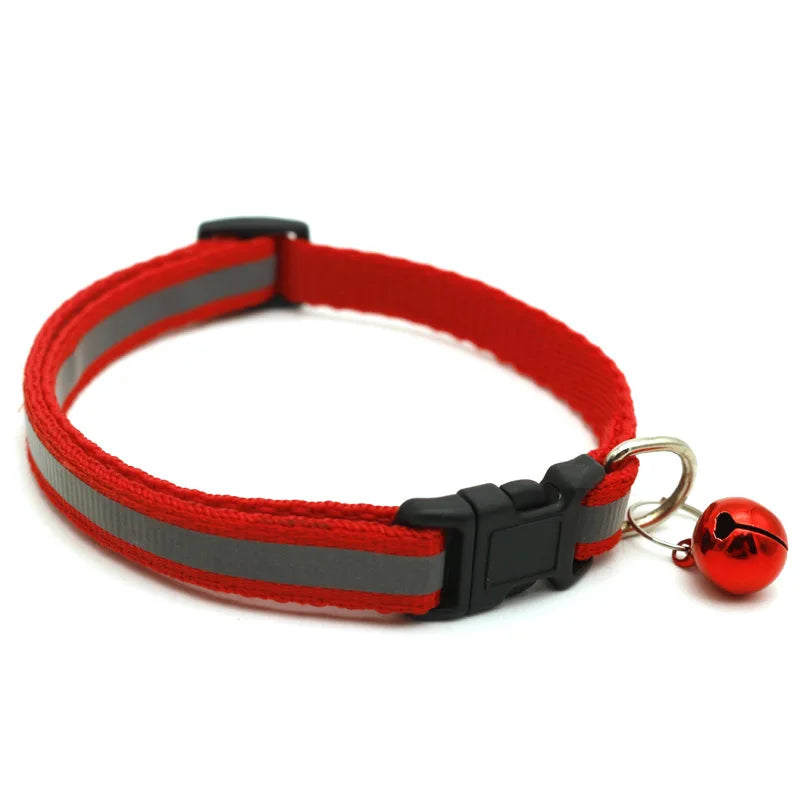 reflektierendes Katzenhalsband mit Glöckchen in rot
