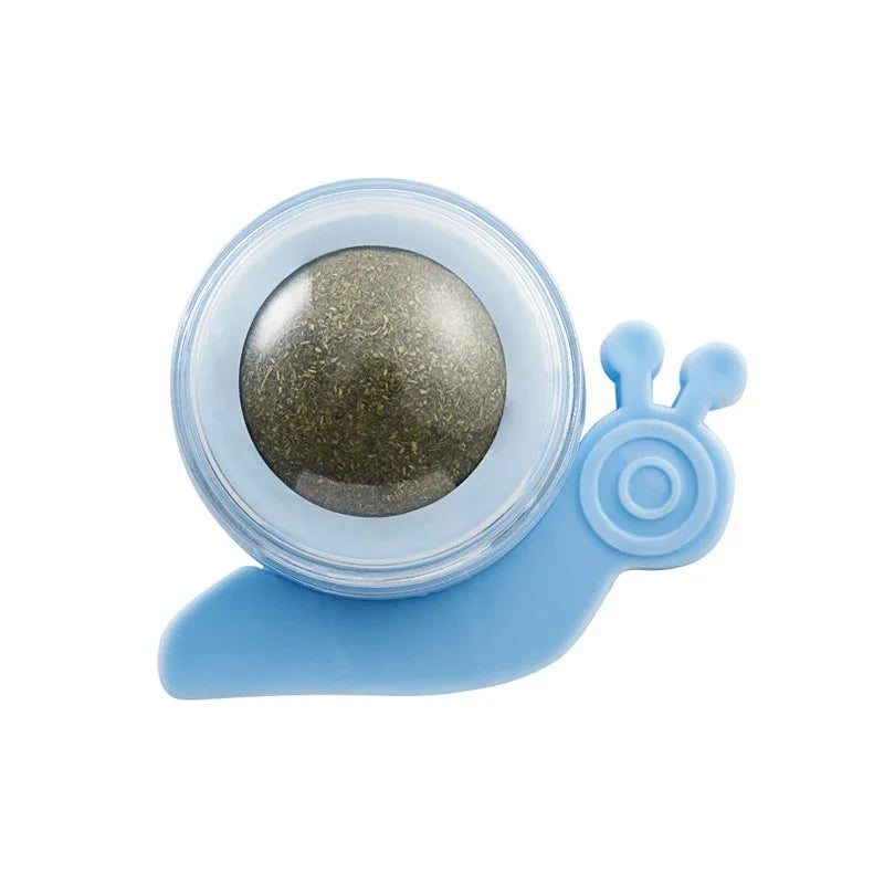 Blauer Katzenminze Ball in Schneckenform – lustiges Design für Katzen