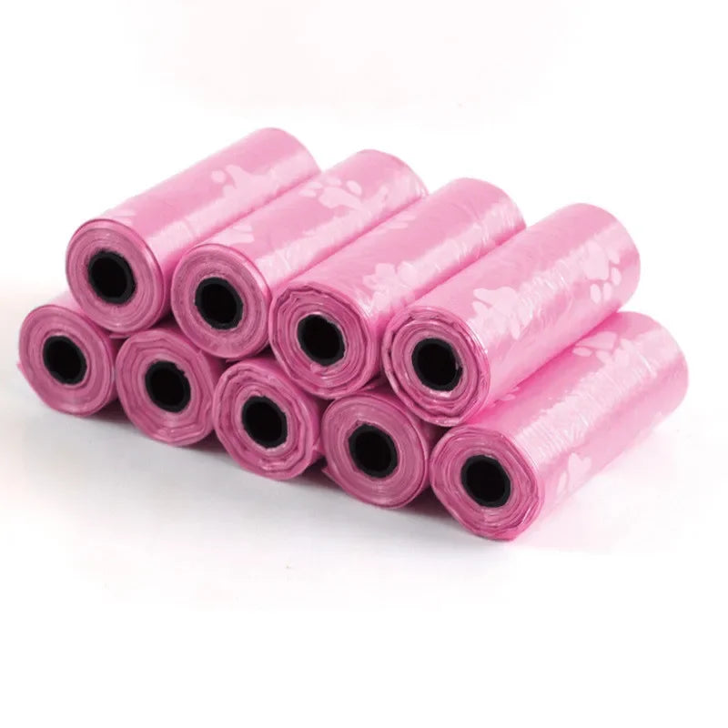 Kotbeutelrolle für Spaziergang mit Hund in Rosa