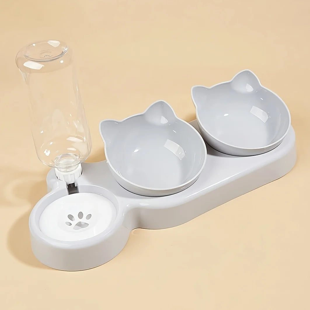 Weißerer Napf mit Futtertrennung und 500ml Flasche