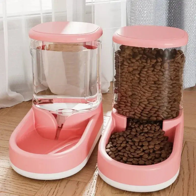 automatischer futter und wasserspender katze in pink