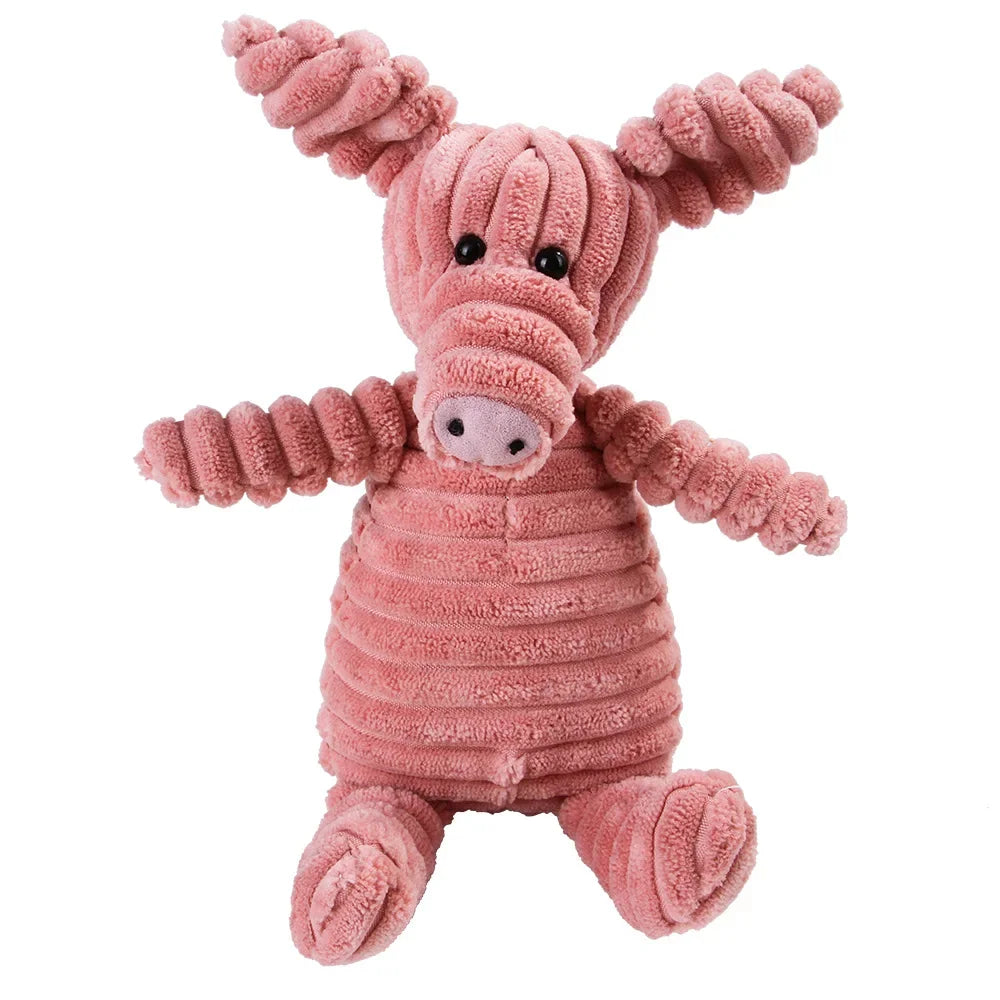 Plüsch-Hundespielzeug Tierform – Schwein, weich & robust