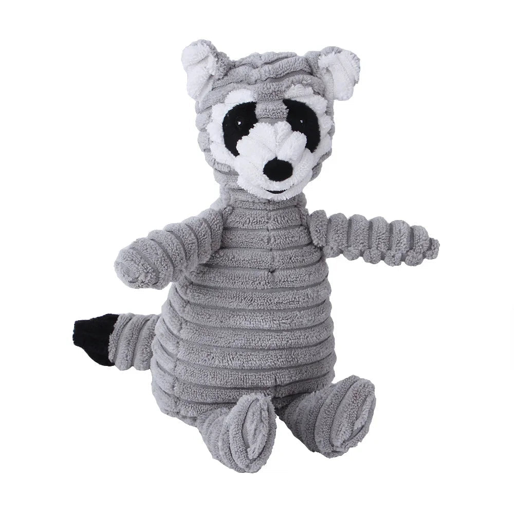 Plüsch-Hundespielzeug Tierform – Waschbär, weich & robust