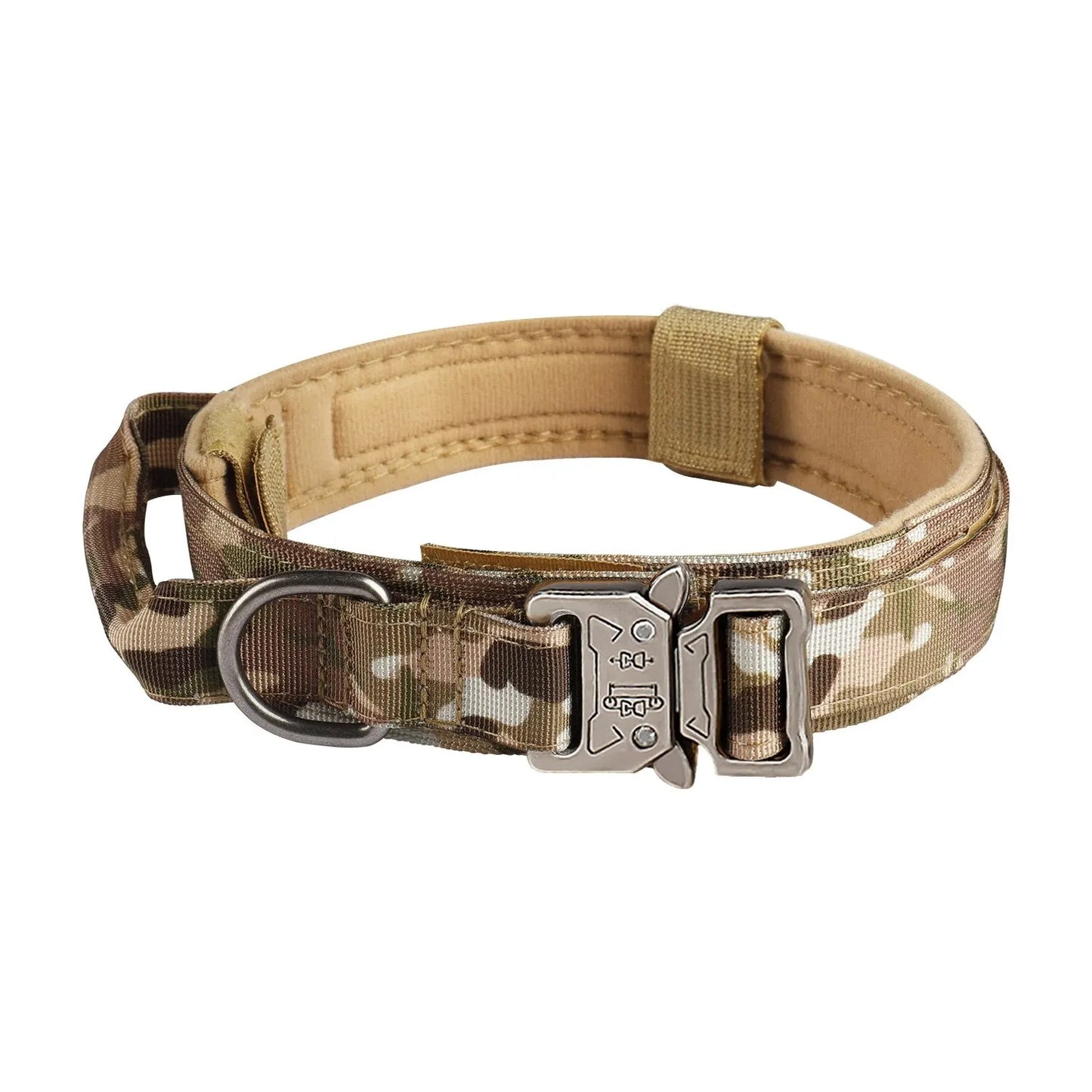 Starkes Hundehalsband aus Nylon und Metall in Tarn Muster