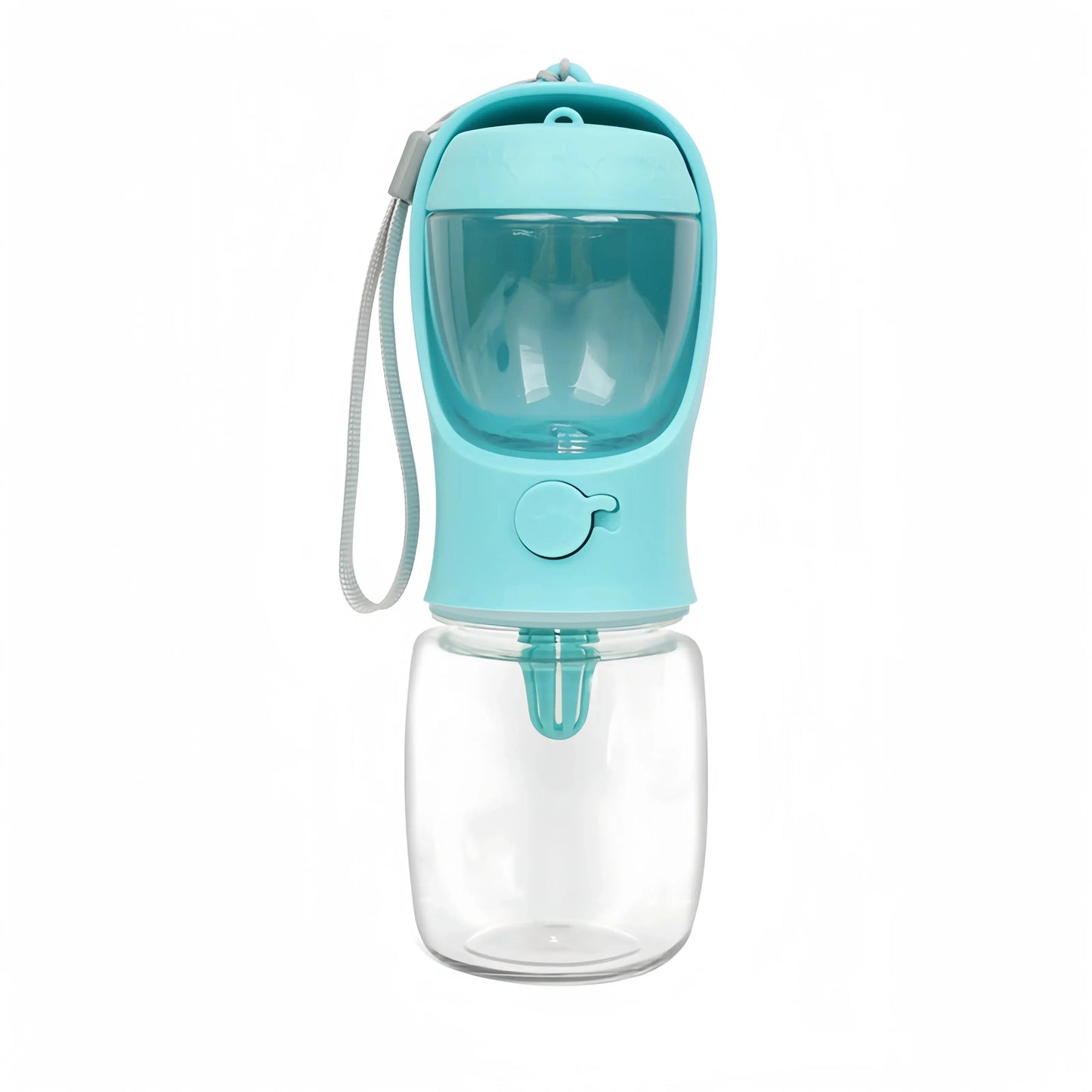tragbare Hundewasserflasche mit Futterfach blau