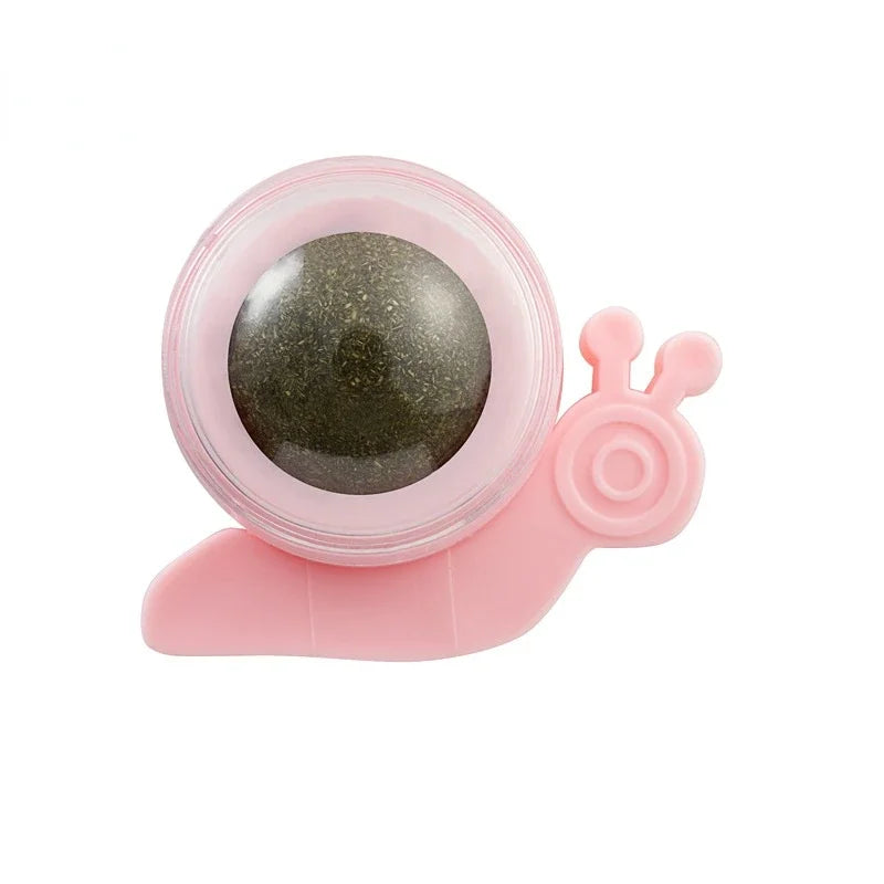 Pinker Katzenminze Ball in Schneckenform – lustiges Design für Katzen