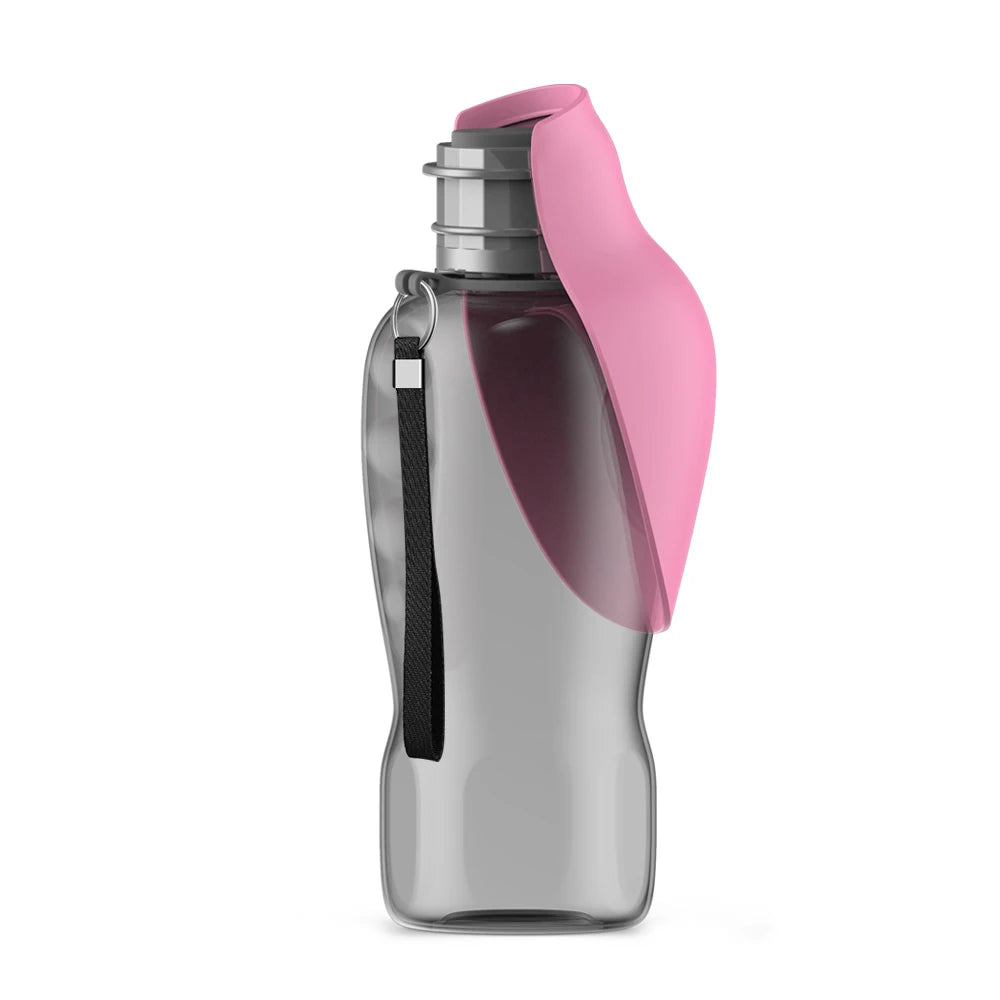 tragbare Hundewasserflasche 800ml in Pink