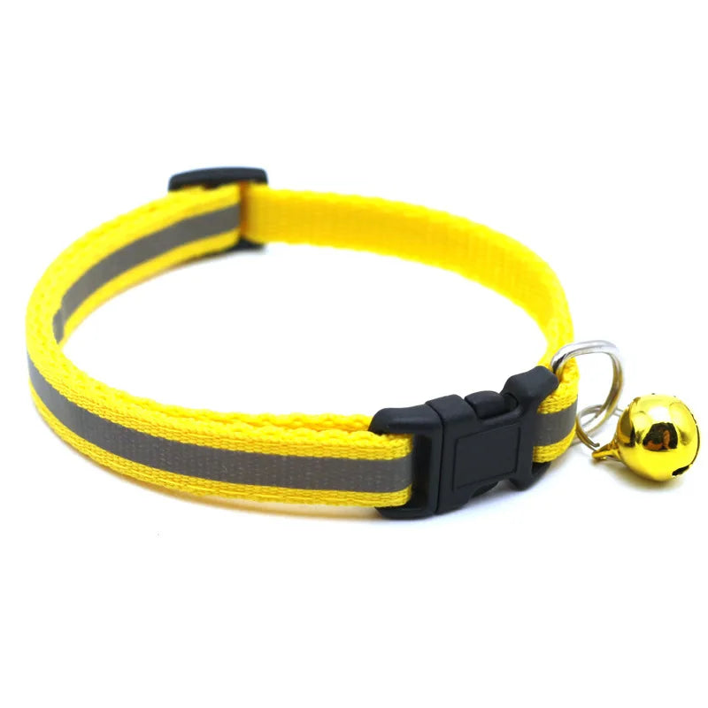 reflektierendes Katzenhalsband mit Glöckchen in Gelb
