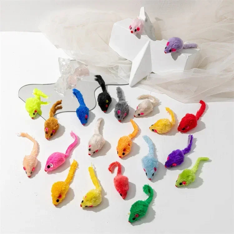 bunte plüschmäuse katzenspielzeug im 5er-set