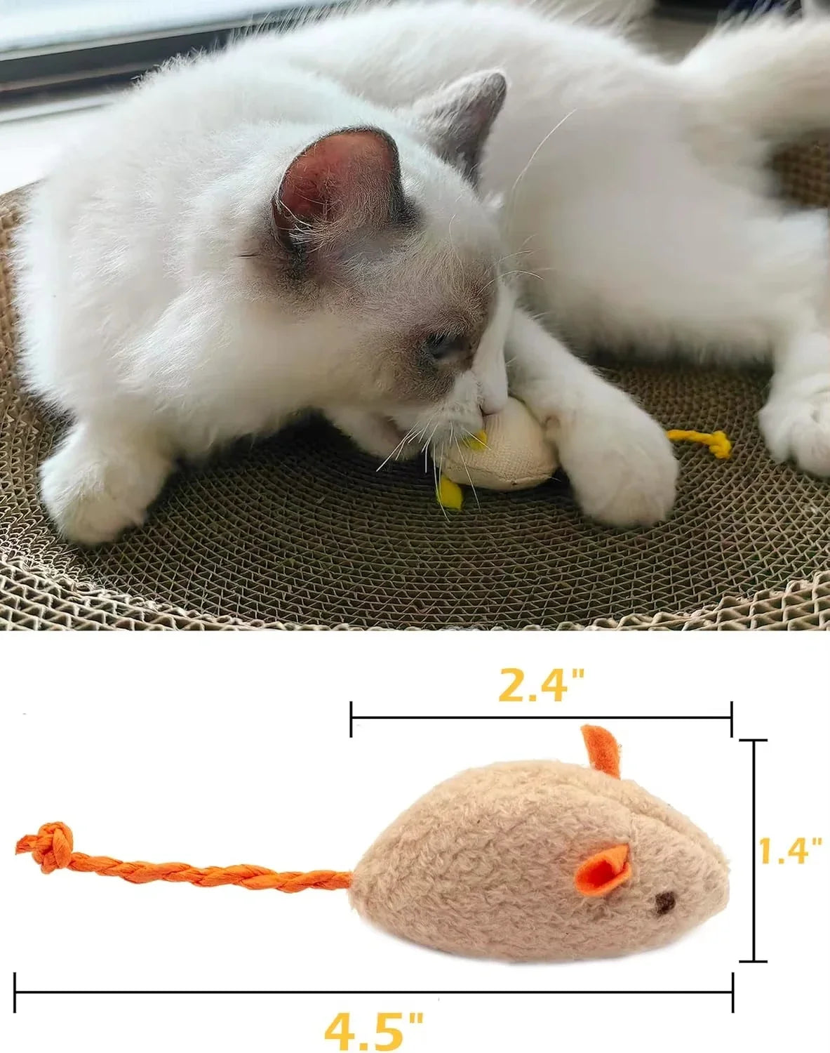 plüschmäuse katzenspielzeug ideal für wohnungskatzen Größenangabe