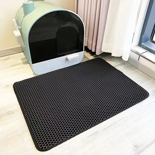 Katzenklo-Matte mit Wabenstruktur in Schwarz