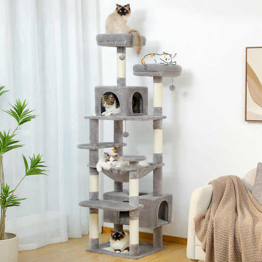 großer kratzbaum mit hängematte
