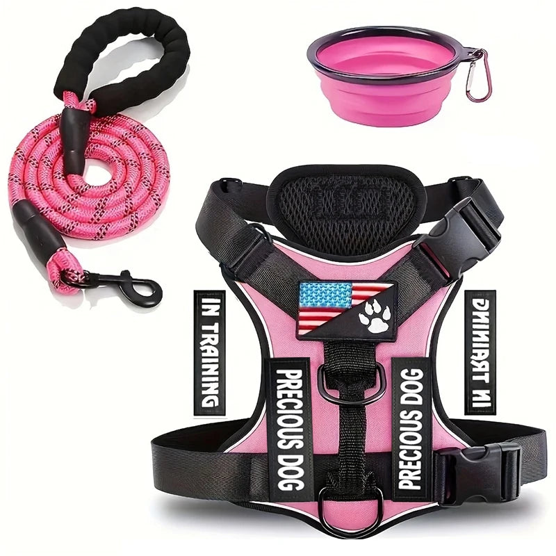 Reflektierendes Hundegeschirr in Pink