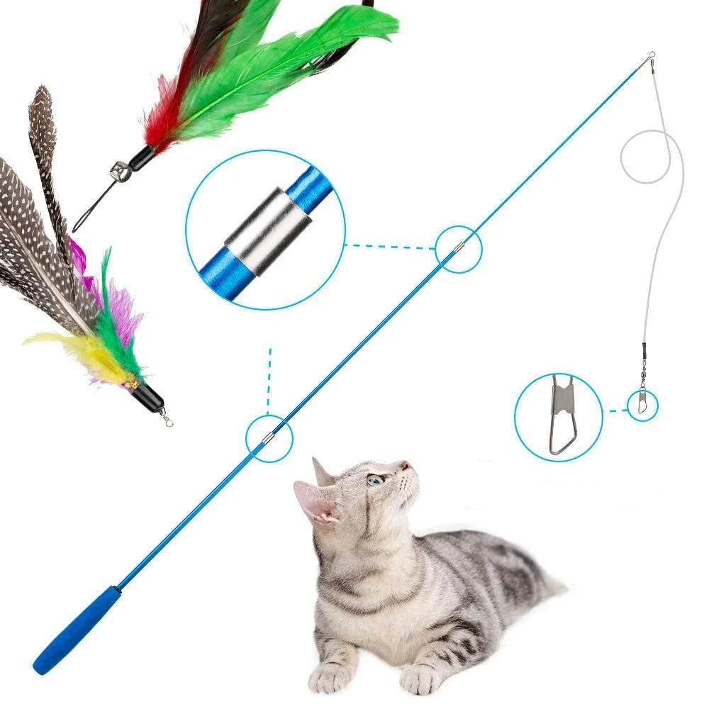 Katzenspielzeug-Angel mit Ersatzköpfen