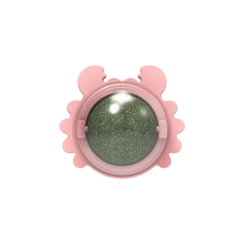 Pinker Katzenminze Ball in Krabbenform – lustiges Design für Katzen